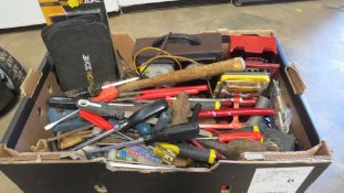 A tray of hand tools and diagnostic tools