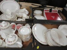 Four trays of Royal Albert Belinda tea and dinner ware
