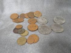 A small collection of coinage to include £5 examples