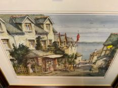 Six assorted pictures and prints to include a large signed limited edition print by W Huntington. (