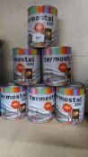 6 x 750 ml tins of heatproof paint - four grey and two black