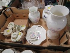 A tray of assorted Aynsley together with a part miniature tea set