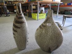 Two large modern studio vases