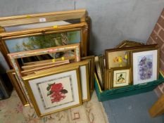 A large collection of assorted pictures, prints, and mirrors to include modern oil on canvas, gilt