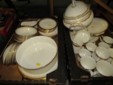 Two trays of Paragon Athena tea and dinner ware