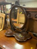 A small Victorian mahogany dressing mirror