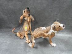 Two Breed Apart dog figures to include a Staffordshire Bull Terrier