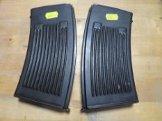 Two WWS German BSW MG13 machine gun magazines dated 1938 and stamped with eagle insignia etc.