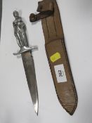 A novelty dagger with a figural handle