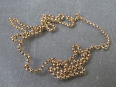A yellow metal belcher chain stamped 9ct to the clasp, approximately 11.14 g
