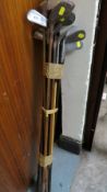 A selection of vintage golf clubs