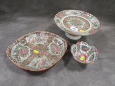 An Oriental dish A/F, comport A/F and a dish (3)