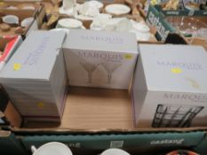 A collection of Waterford Marquis glassware to include four Martini glasses, ice bucket and tongs