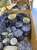 Two tray of Burleigh Calico tea and dinner ware to include storage jars