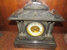 A large slate mausoleum clock