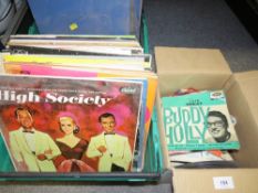 Two trays of assorted LP records and 7