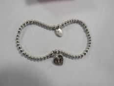 A Clogau silver cariad sparkle heart beaded bracelet