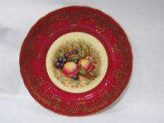 An Aynsley Orchard Gold fruit plate signed D Jones