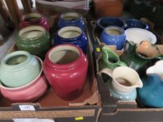 Three trays of assorted pottery etc