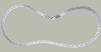 flache Halskette, Silber-925-, L-45 cm, 20 gr.