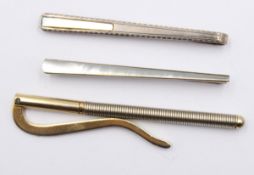 3x div. Kravattennadeln, 2x Silber (12gr.), ca. L-8,5cm