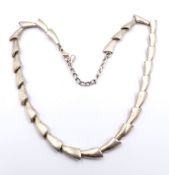 Collier-Kette, versilbert wohl Pierre Cardin, ca. L-44cm