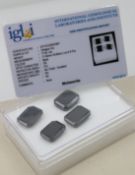 4x schwarze Moissanite, 77ct, Zertifikat anbei