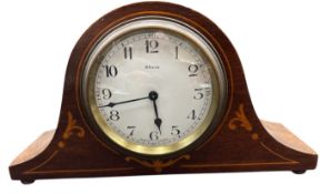 kl. Buffetuhr in intars. Holzgehäuse , France, 8 Tage Werk läuft, H-14 cm, -24 cm "Bayard"