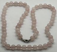 Rosenquartz-Halskette, L-60 cm
