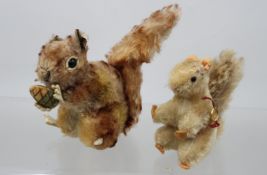 2x div. Eichhörnchen, Steiff Perri und Hermann, älter, Perri ca. H-13cm