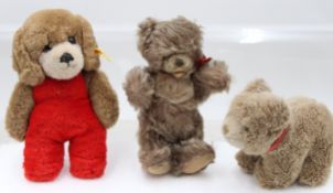 3x div. Steiff-Tiere, Größter H-18cm