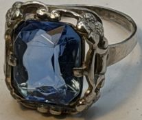 Silberring-835- mit blauen Stein, RG 54, 3,55 gr