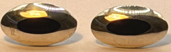Paar Silber-925- Ohrstecker mit Onyx, B-3 cm, zus. 7,07 gr