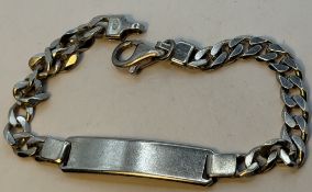 Identitäts-Armband, Silber-925-, ohne Gravur, L-19,5 cm, 11,43 gr.