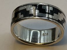 Silber-925- Ring, tw. geschwärzt, 4,65 gr, RG 56