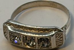 Silberring-830- mit 3 klaren Steinen, RG 52, 1,92 gr
