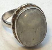 Silberring-925- mit Mondstein-Cabouchon, RG 58, 7,2 gr