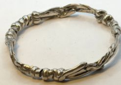 massiver Designer-Silber-Armreif (geprüft), undeutlich gemarkt? arabisch oder hebräisch?, Handarbei