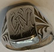 antiker Siegelring "WM" RG 57, 7,62 gr