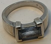 Silberring-925- mit kl. blauen Stein, RG 54, 4,61 gr