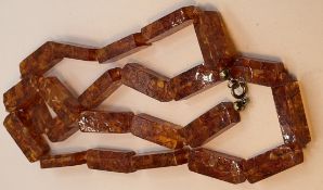 Bernstein-Halskette, Double Schliesse, L-ca. 70 cm