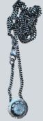 Silber-Halskette-925- mit Anhänger, gr. klarer Stein, 4,91 gr., L-ca. 24 cm