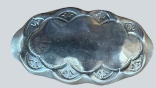 Art Deco Brosche, wohl Alpacca, Deutsches Reich Gebrauchsmusterschutz, 5x3 cm, 12,25 gr