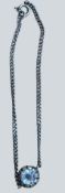 Silber-925- Armkette mit gr. klaren Stein, L-ca. 19 cm, 3,8 gr