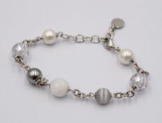 Armband, 925er Silber, Steinbesatz, ca. L-24cm