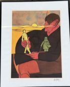 Valerio Adami (geb. 1935) "Statue" Farblithografie, Nr. 9577/10000