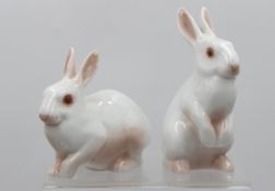 2x div. Albino-Hasen, Bing & Gröndahl, ca. H-12,5cm