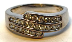 Silberring-925- mit klaren Steinen, RG 55, 4 gr