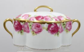 sehr schöne Deckeldose, Rosenthal, Serie Chrysantheme, Dekor Cäcilie, ca. H-11,5cm B-24,5cm