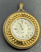 mechan. Damen-Umhängeuhr "Anker" 17 Rubis, Aufzugkrone fehlt, Rückseite emailliert, D-3,5 cm